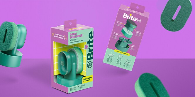 Éponge à récurer Brite by Scotch-Brite™ avec support d’égouttage et de séchage
